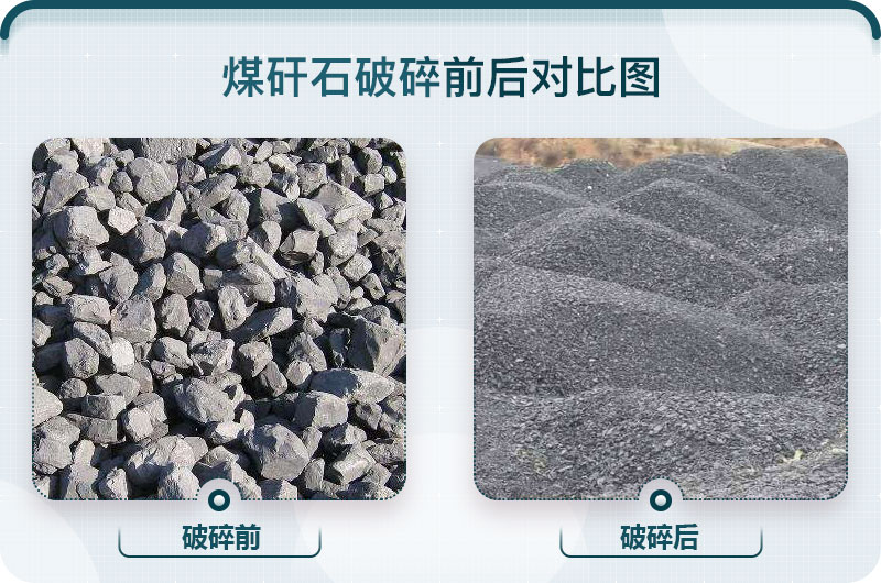 煤矸石破碎前后对比 煤矸石破碎前后对比